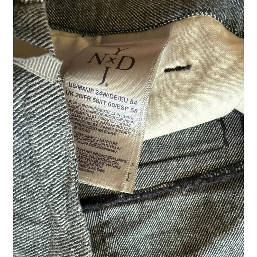 NYDJ Not Your Daughters Jeans Women’s Plus Size 24W Grey White Denim Bootcut